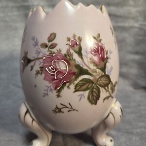 Vintage Napcoware 6 Inch Footed Egg Vase Pink Porcelin Signed C3199/l Easter